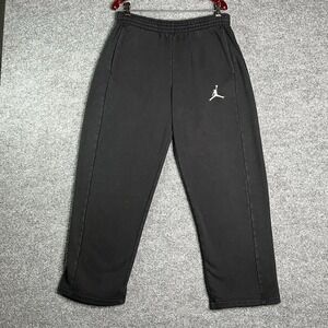 Nike Air Jordan Fleece Sweatpants Mens Large Black Jumpman Logo Baggy Lounge